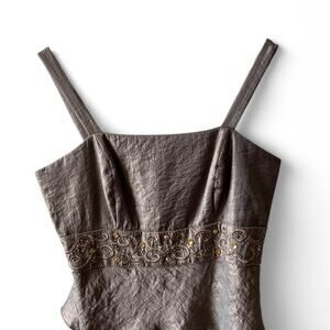 R&M Collection Bronze Tiered Metallic Cocktail Dress – Size 12